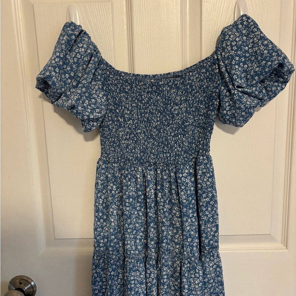 blue flowered sundress